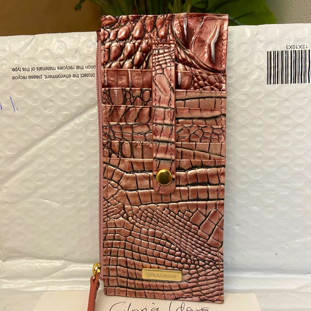Brahmin Dusty Pink Credit Card Wallet